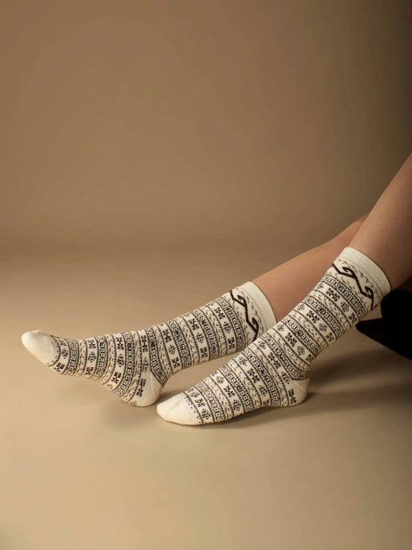 Alpaca Tall Socks - Ethnic Lines