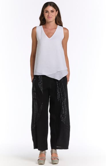 Linen Pants from Inizio with insets - Natural Clothing Company