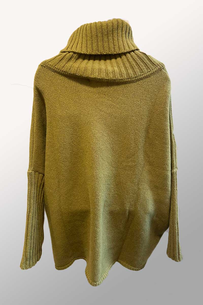 Bibico Women&#39;s Sweater Merino Wool Cowl Neck - Adele