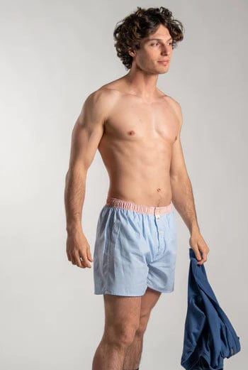 BILLYBELT Men's Underwear Men's blue stripes organic cotton boxer shorts