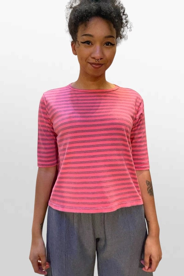 Cutloose 24 Women's Long Sleeve Top Elbow Sleeve Striped Top