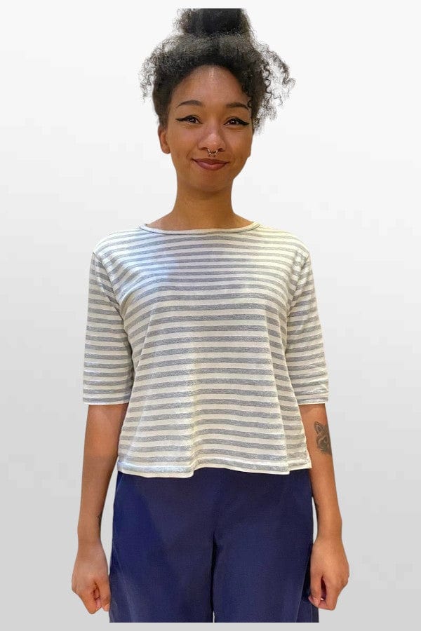 Cutloose 24 Women's Long Sleeve Top Elbow Sleeve Striped Top