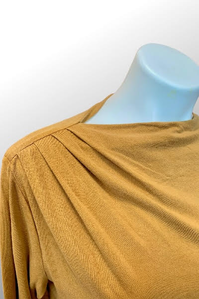 Cutloose 24 Women's Long Sleeve Top Tencel Pleat Neck Top