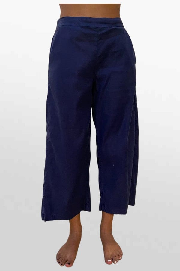 Cutloose 24 Women's Pants Night Sky / XS Linen Blend Crop Wide Leg Pants
