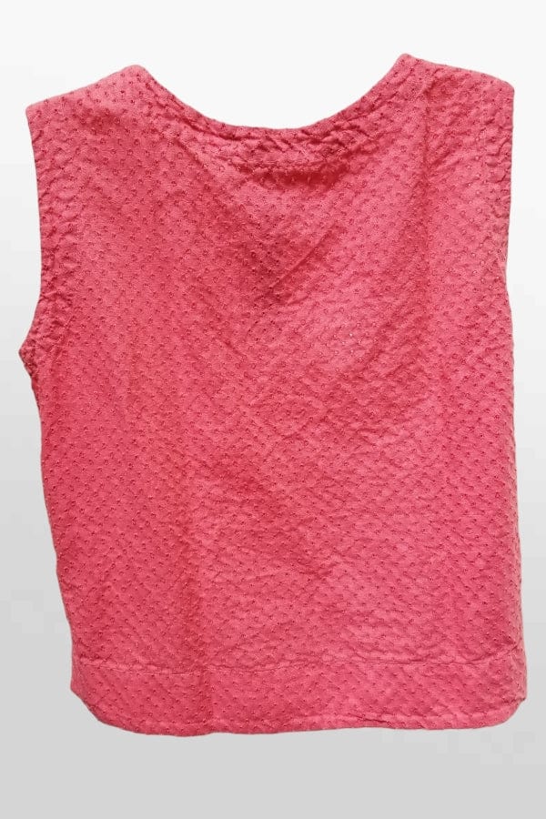 Cutloose 24 Women's Short Sleeve Top Sleeveless Blouse - Pinhole Linen Blend