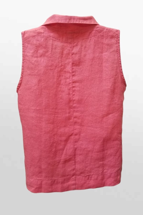 Cutloose 24 Women's Sleeveless Top Linen Sleeveless Blouse with Collar