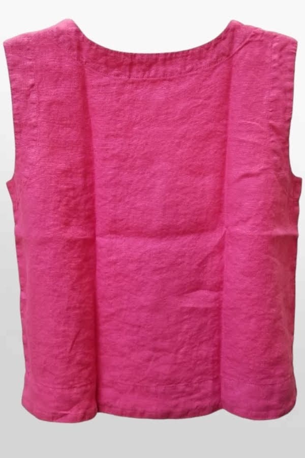 Cutloose 24 Women's Sleeveless Top Sleeveless Linen Buttoned Down Top