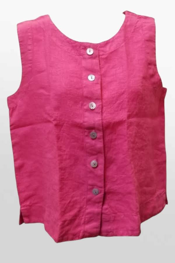 Cutloose 24 Women's Sleeveless Top Watermelon / XS Sleeveless Linen Buttoned Down Top
