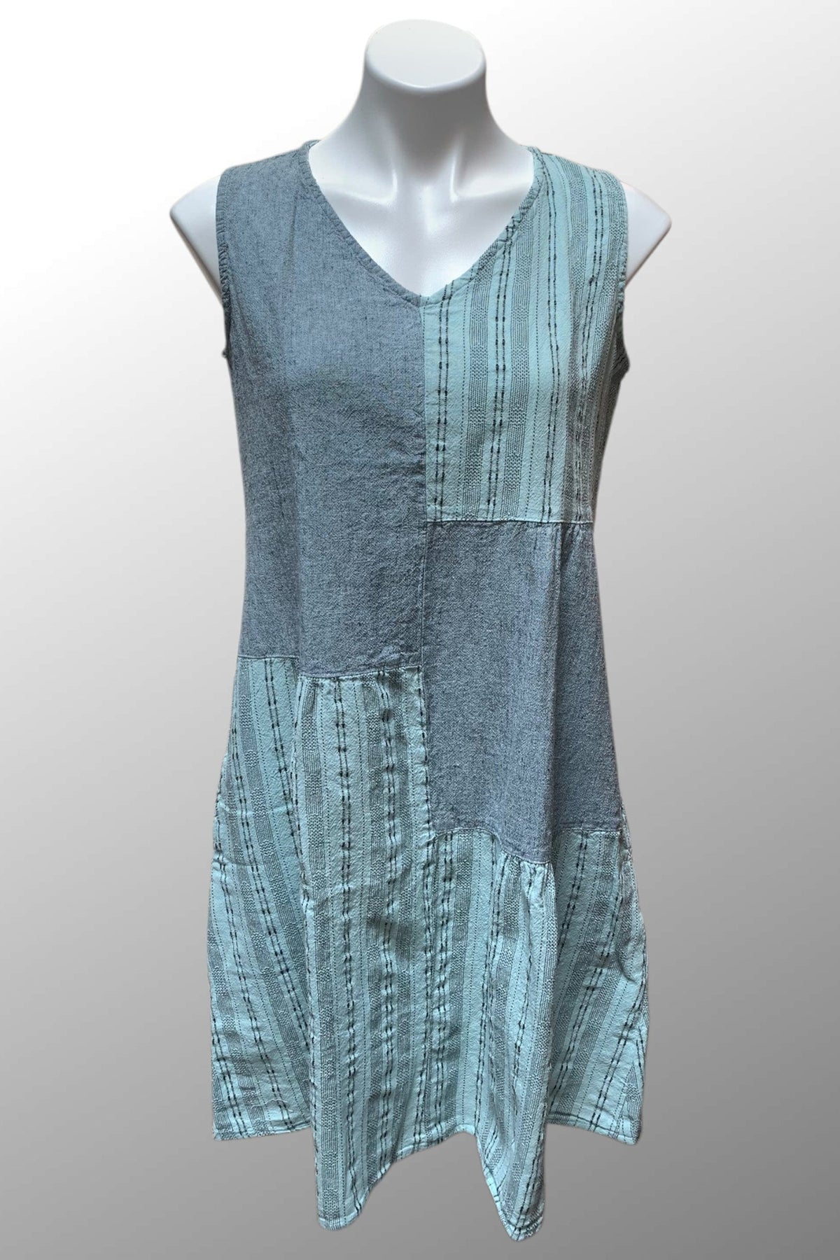 Cutloose 25 Women's Dress Fountain / S Pinstripe Patch Dress