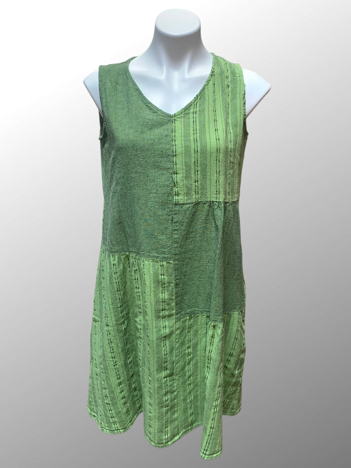 Cutloose 25 Women's Dress Verde / S Pinstripe Patch Dress