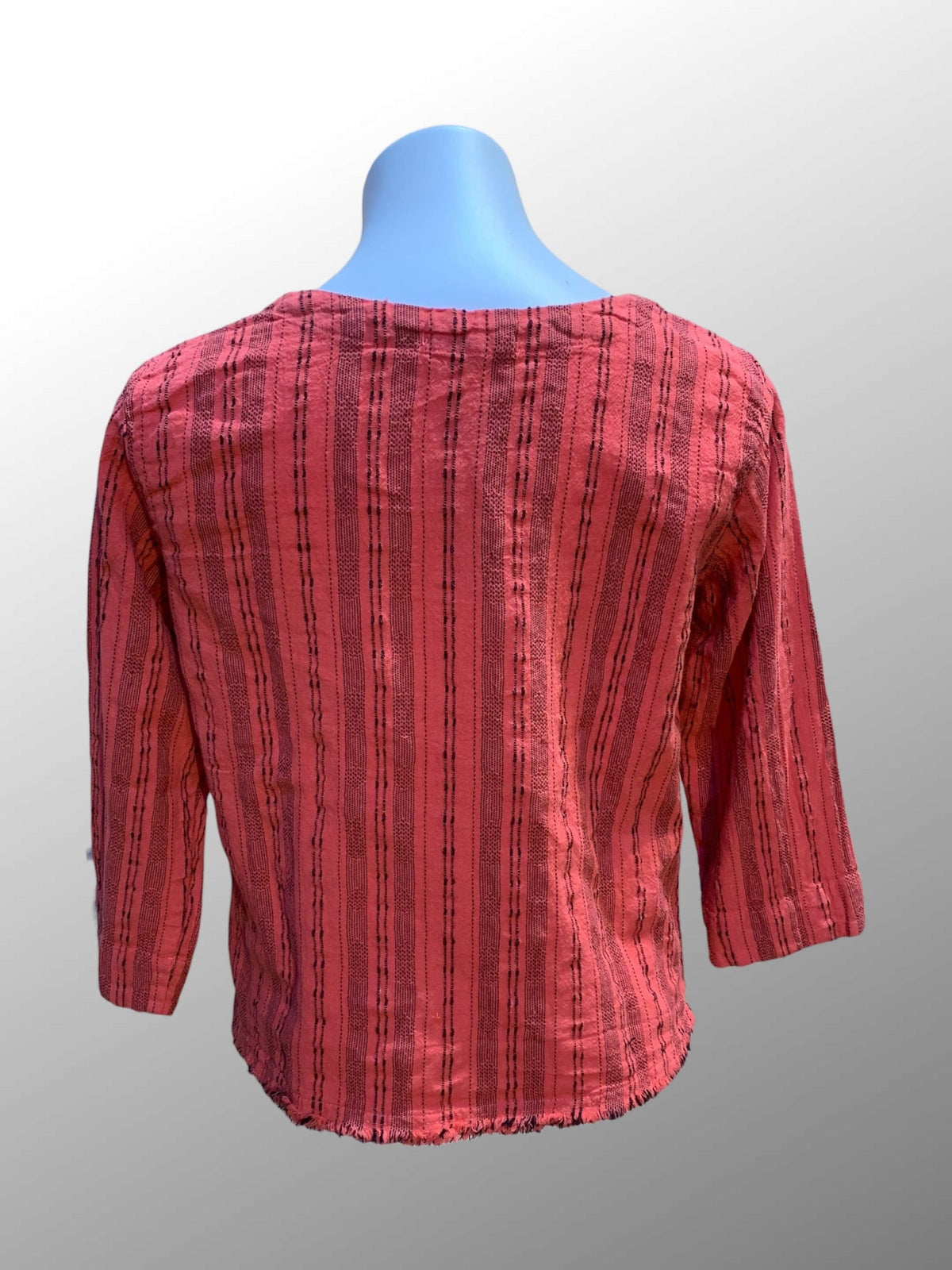 Cutloose 25 Women's Long Sleeve Top Linen Blend Pinstripe Top