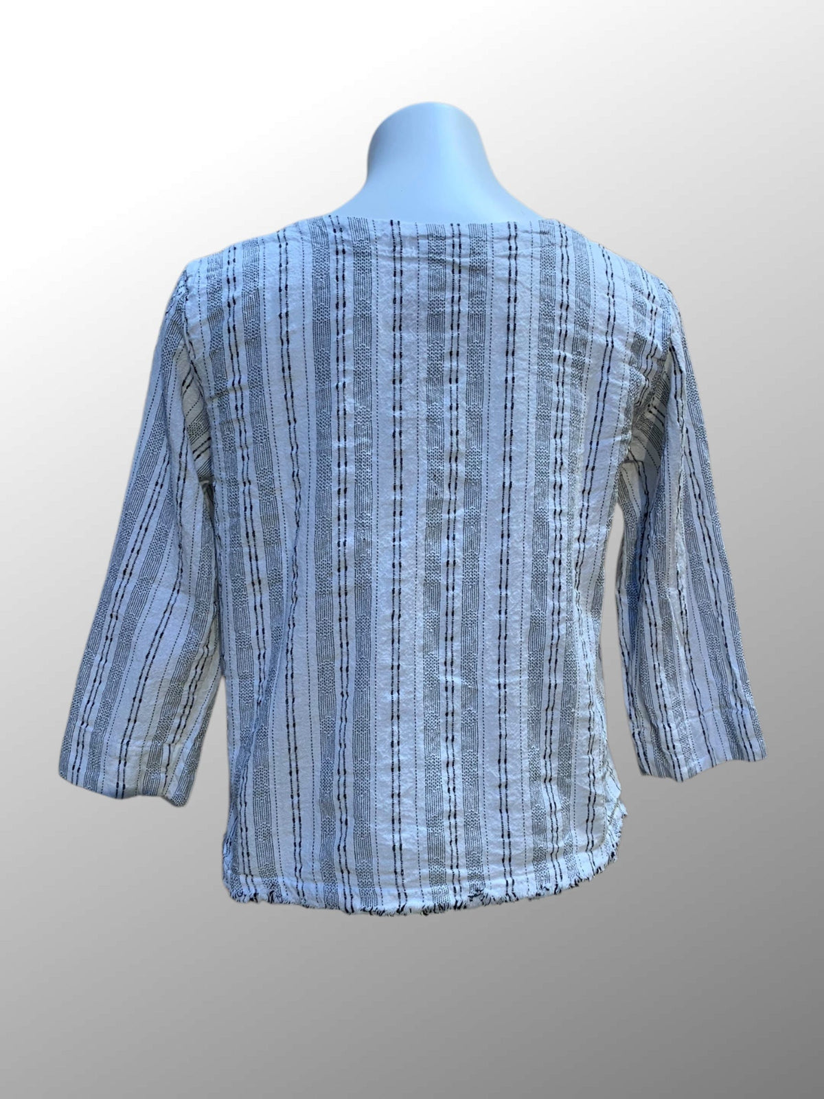 Cutloose 25 Women's Long Sleeve Top Linen Blend Pinstripe Top