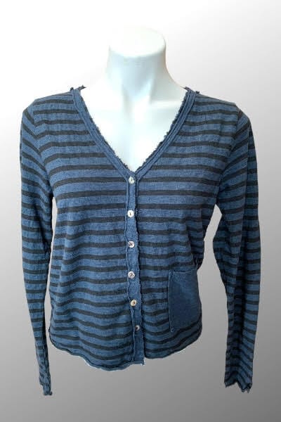 Cutloose Women's Cardigan Night stripe / S Raw Edge Blazer - striped