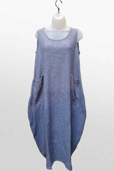 Cutloose Women's Dress Crosshatch Linen & Cotton Sleeveless Dress