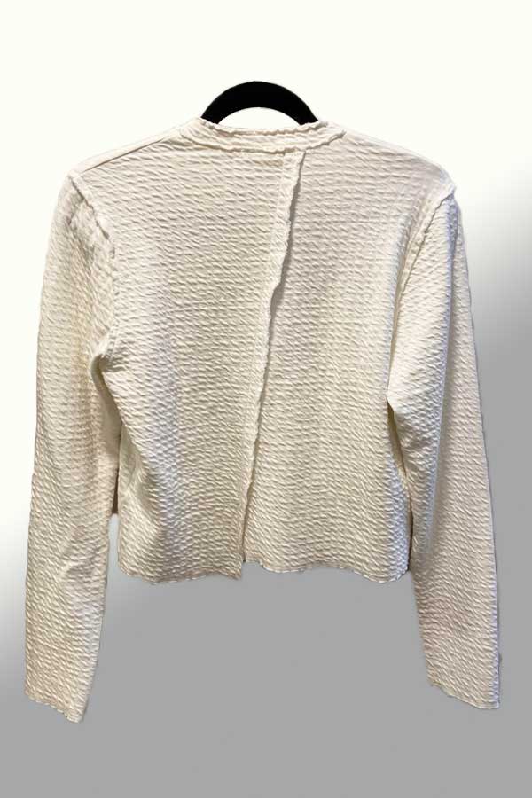 Cutloose Women&#39;s Long Sleeve Top Assymetrical Cotton Jacket - textured