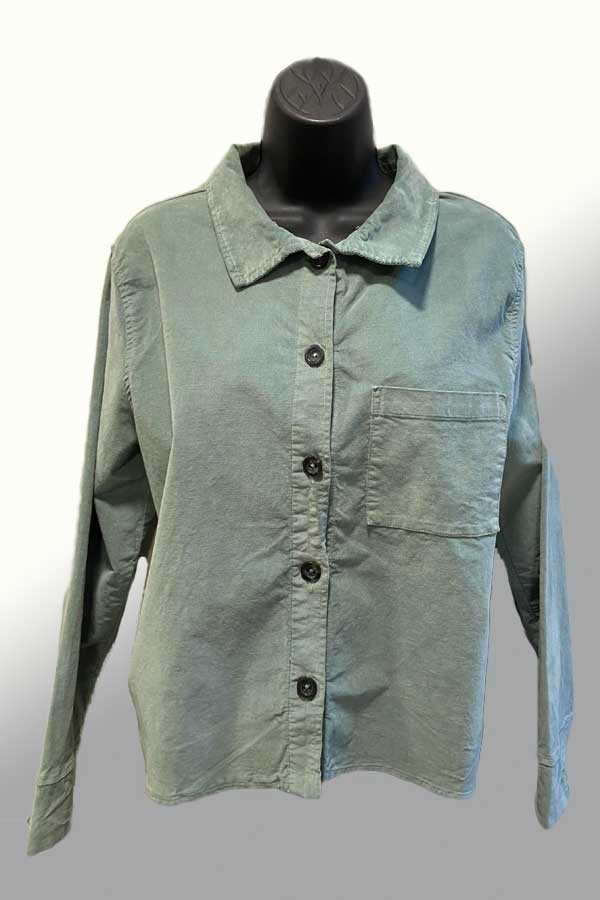 Cutloose Women&#39;s Long Sleeve Top Tarragon / S Crop Jacket - mini corduroy