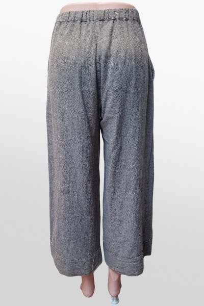 Cutloose Women's Pants Pleated Crop Pant Wide Leg crosshatch