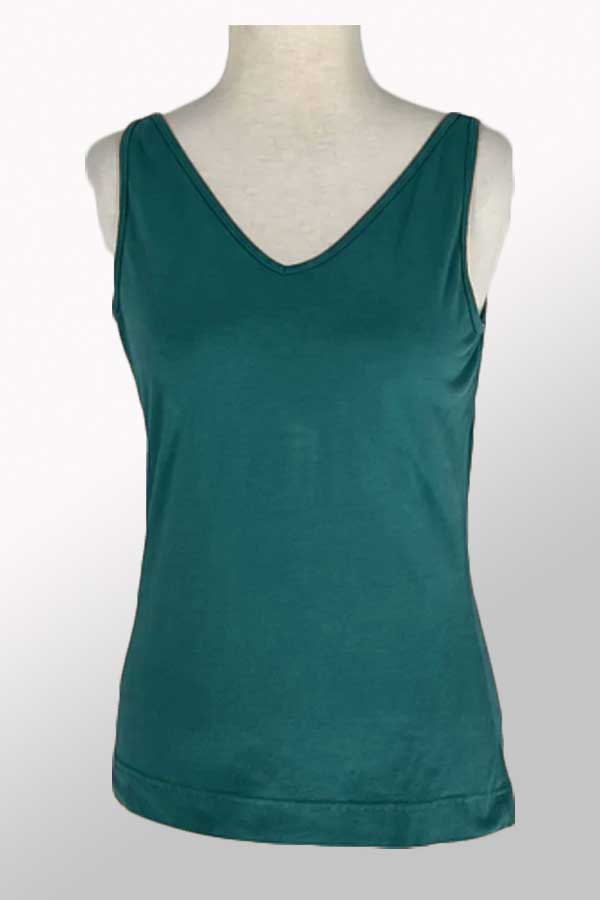Cutloose Women's Sleeveless Top Deep Sea / S Organic Cotton V-neck Tank