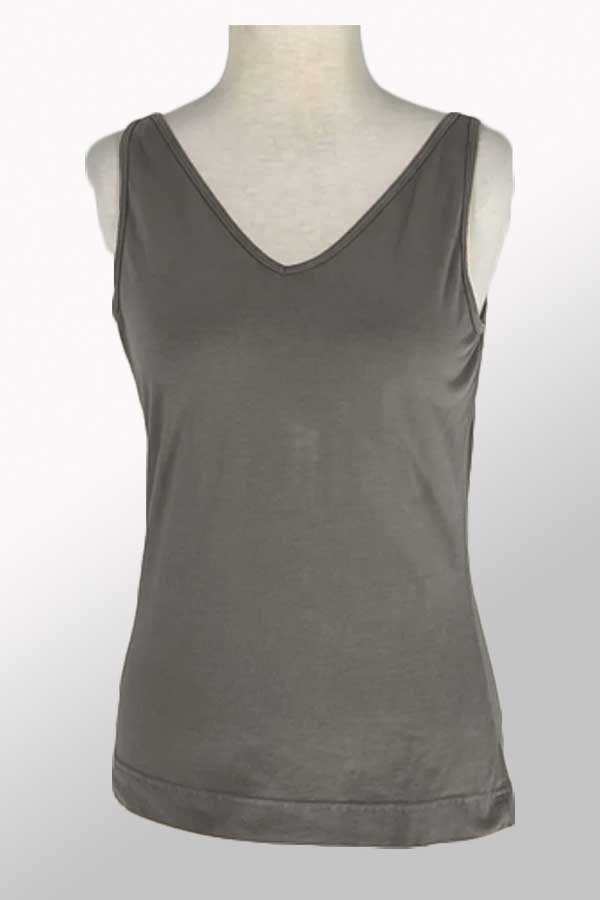Cutloose Women&#39;s Sleeveless Top Grey / S Organic Cotton V-neck Tank