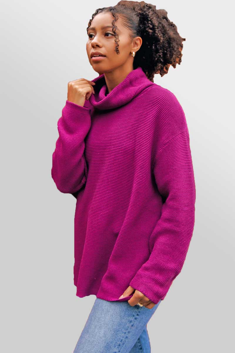 Echo Verde Women&#39;s Sweater Violet / S Organic Cotton Sweater - Dog Walker