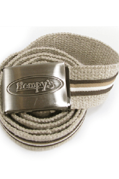 Hempy's Men's Accessory Beige Brown Stripe Banzai Hemp Belts