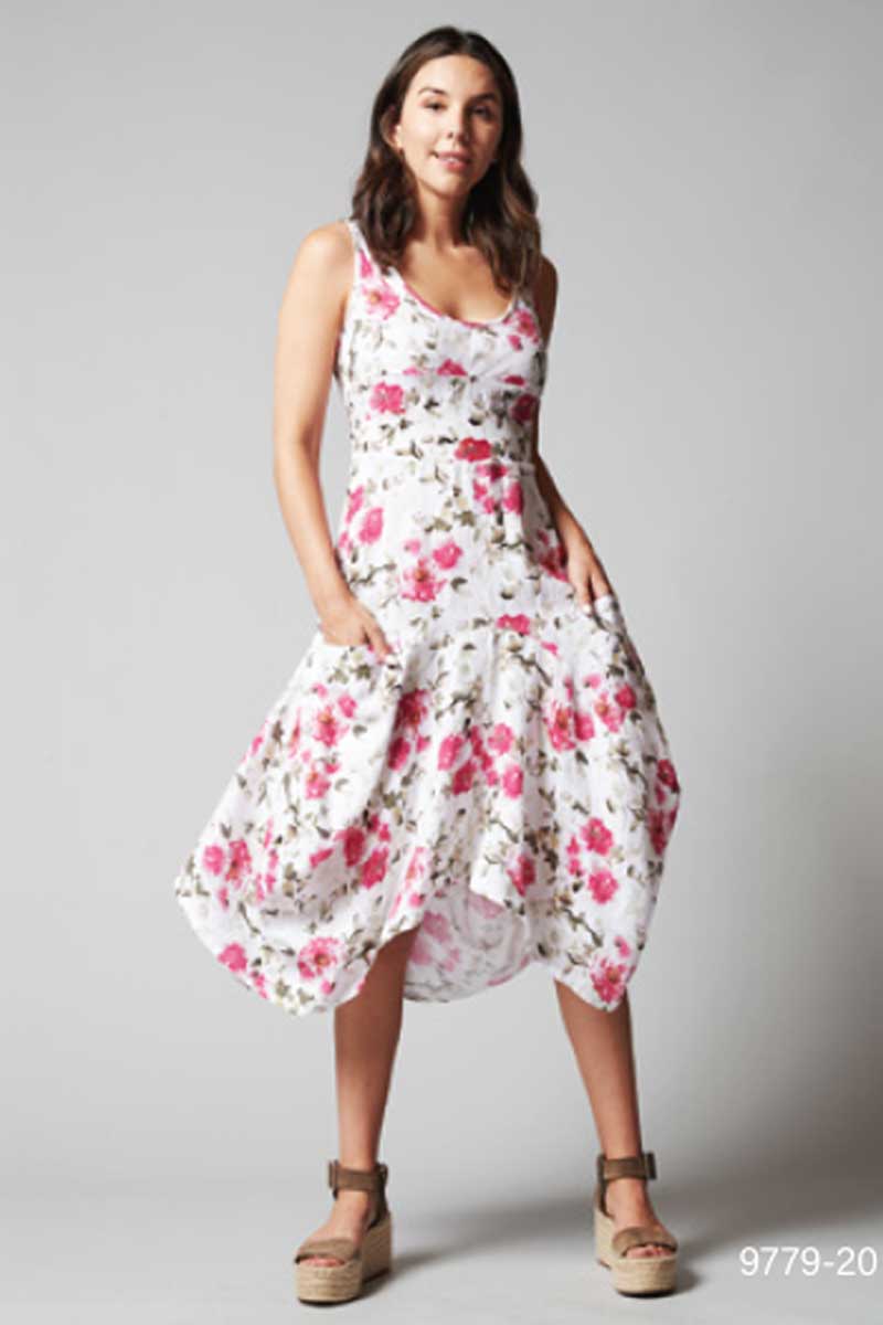Italian Linen Magic Sleeveless Dress by Inizio
