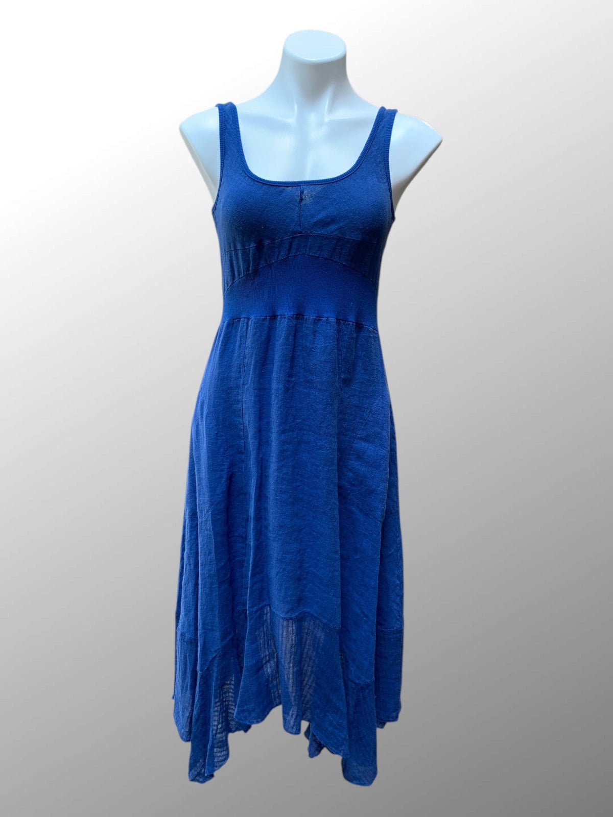 Inizio Women's Dress Harbor Blue / S Romantic Dress with Lace, Inizio Italian Linen