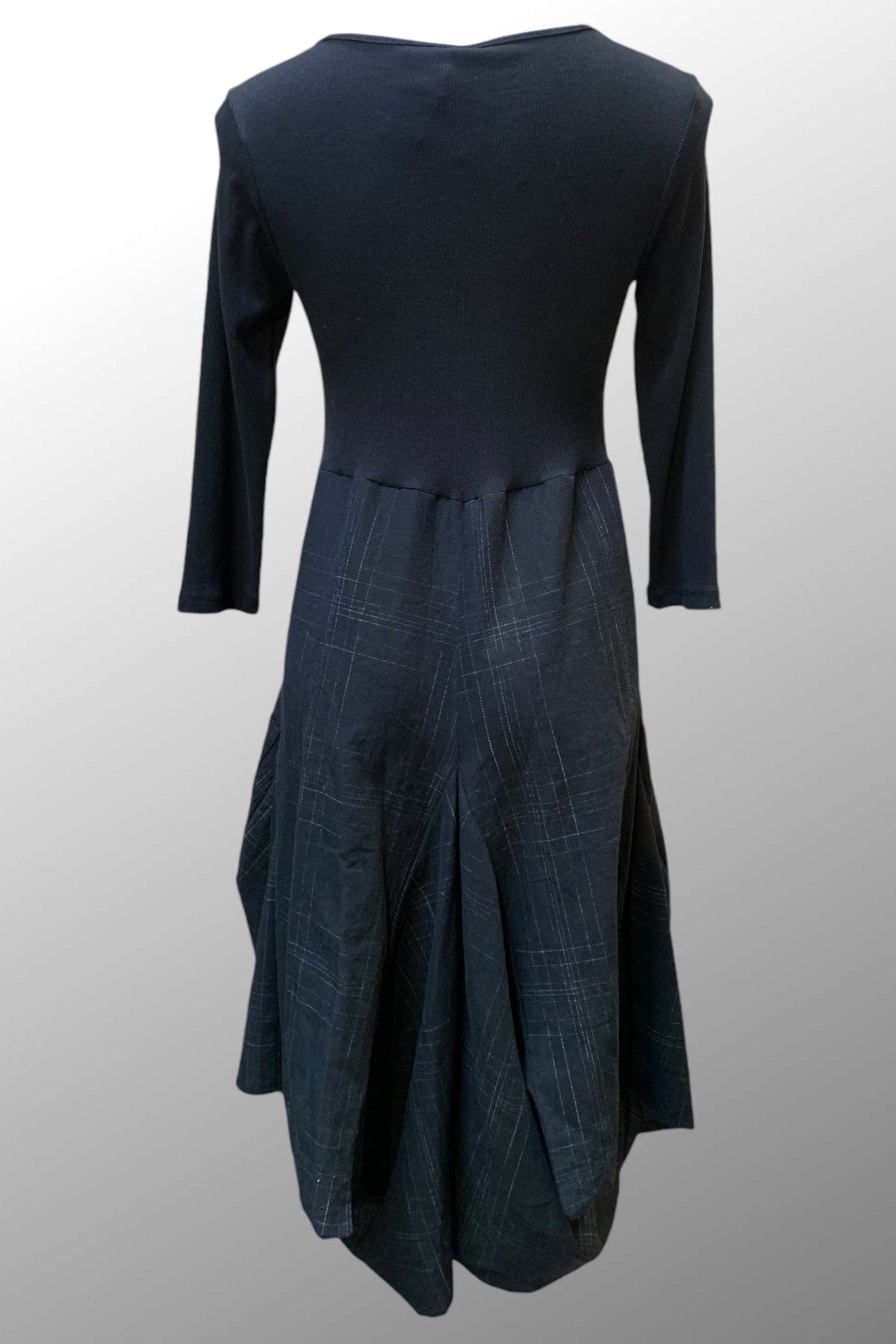 Inizio Women's Dress Italian Dress by Inizio - Magic 3/4 Sleeves Black Grid