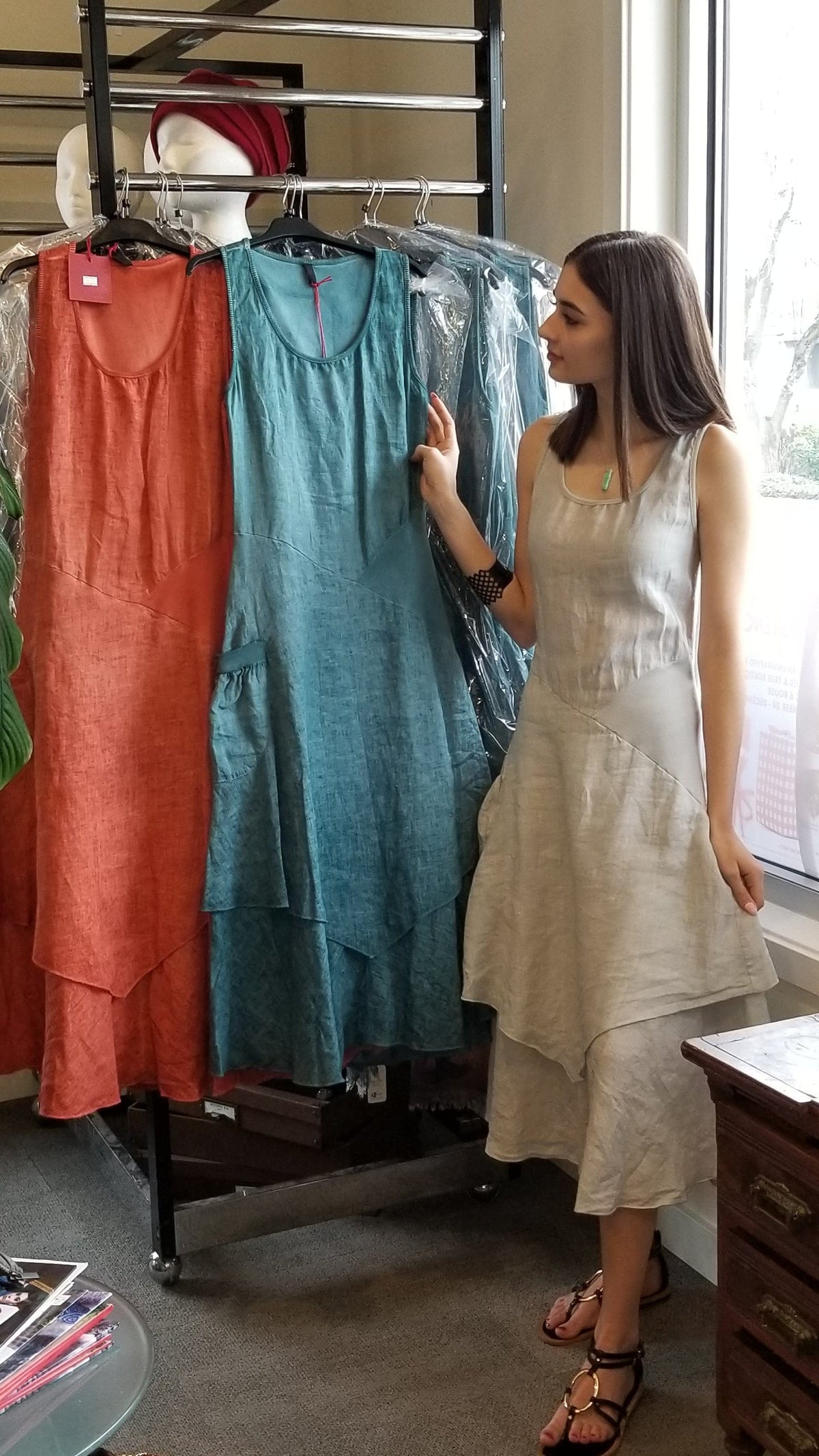 Inizio Women&#39;s Dress Italian Linen Dress by Inizio - Flutter Sand Wash