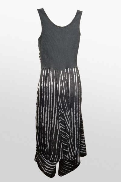 Inizio Women's Dress Italian Linen Magic Dress by Inizio - Black Stripes