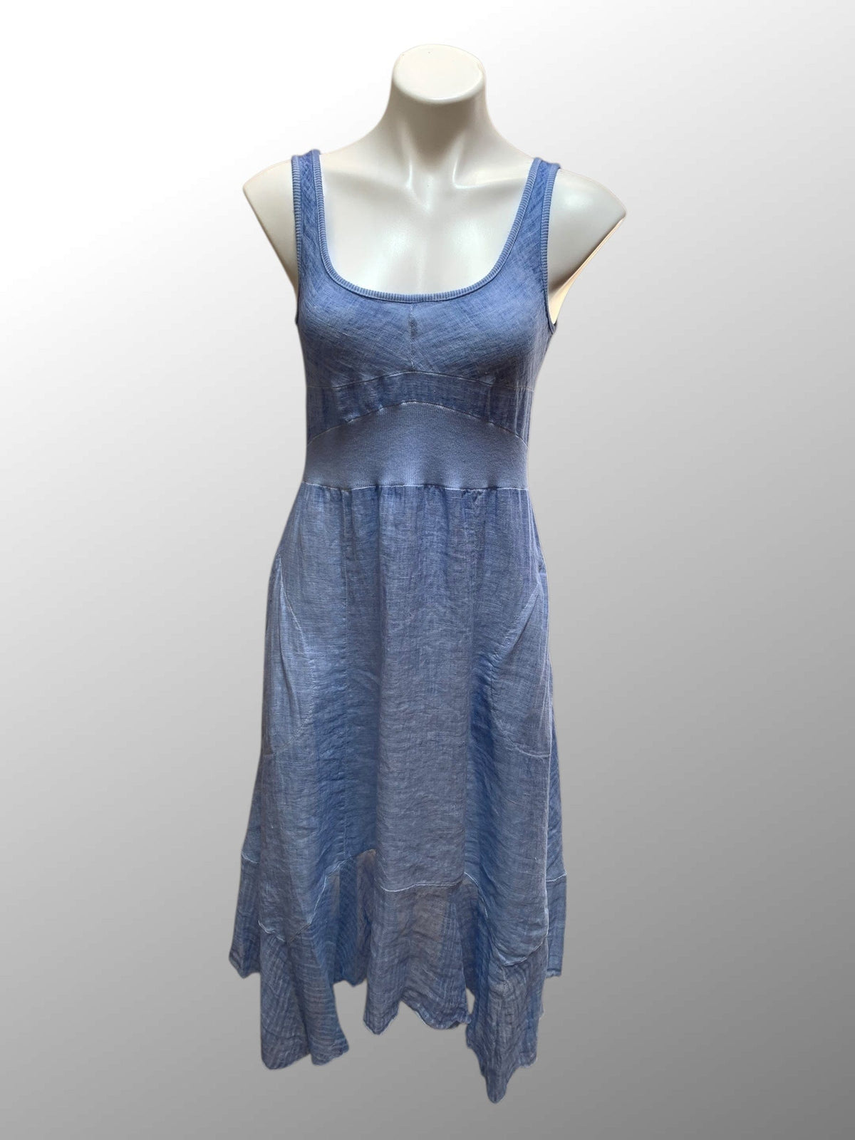 Inizio Women's Dress Italian Sky SW / S Romantic Dress with Lace, Inizio Italian Linen