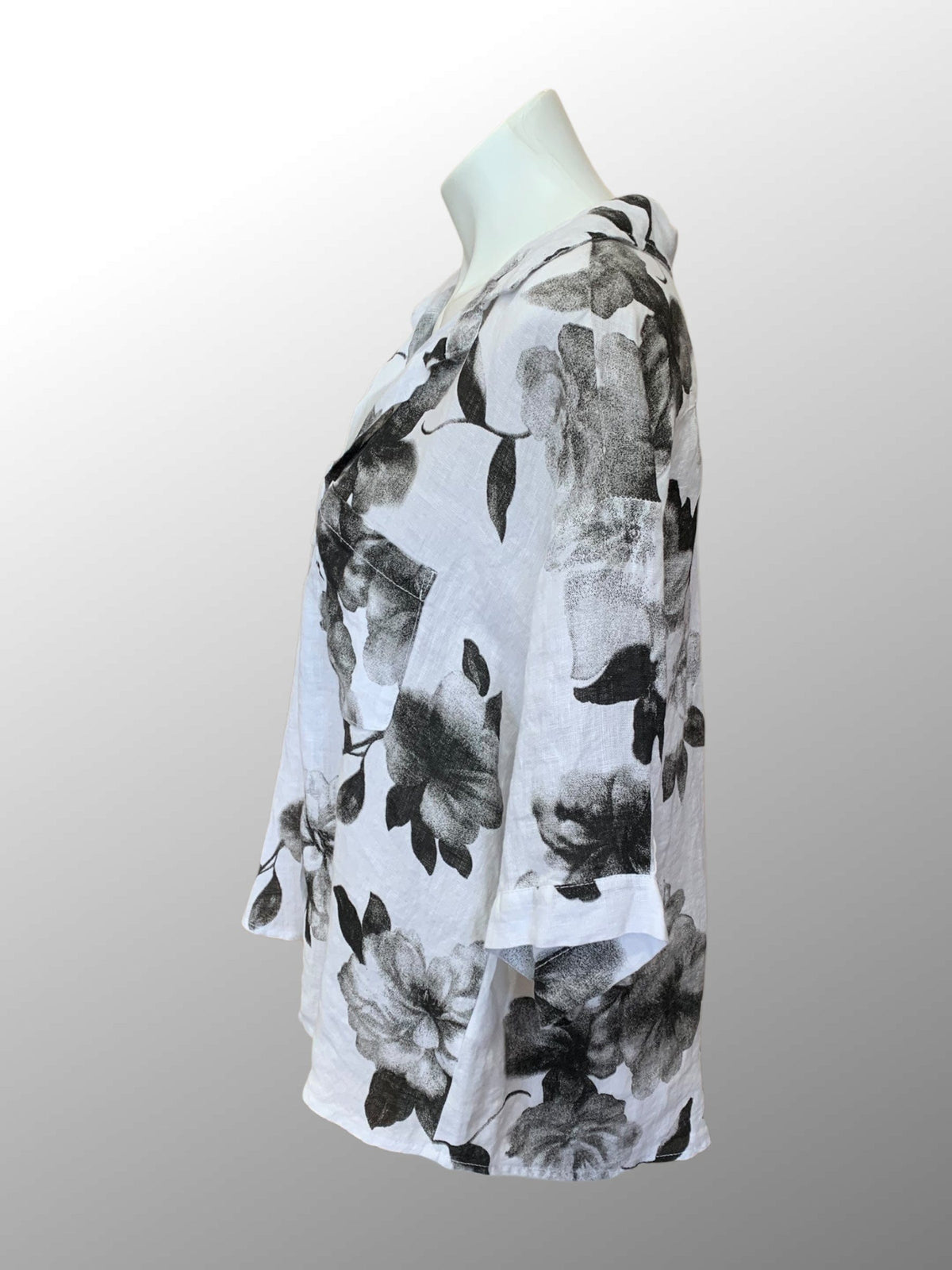 Inizio Women's Jacket Linen Wide Shirt - Floral Print