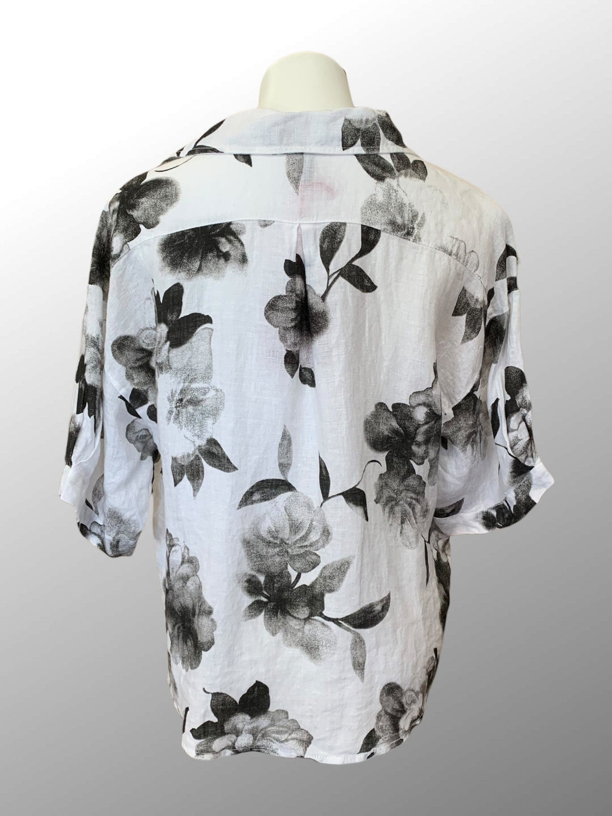 Inizio Women's Jacket Linen Wide Shirt - Floral Print