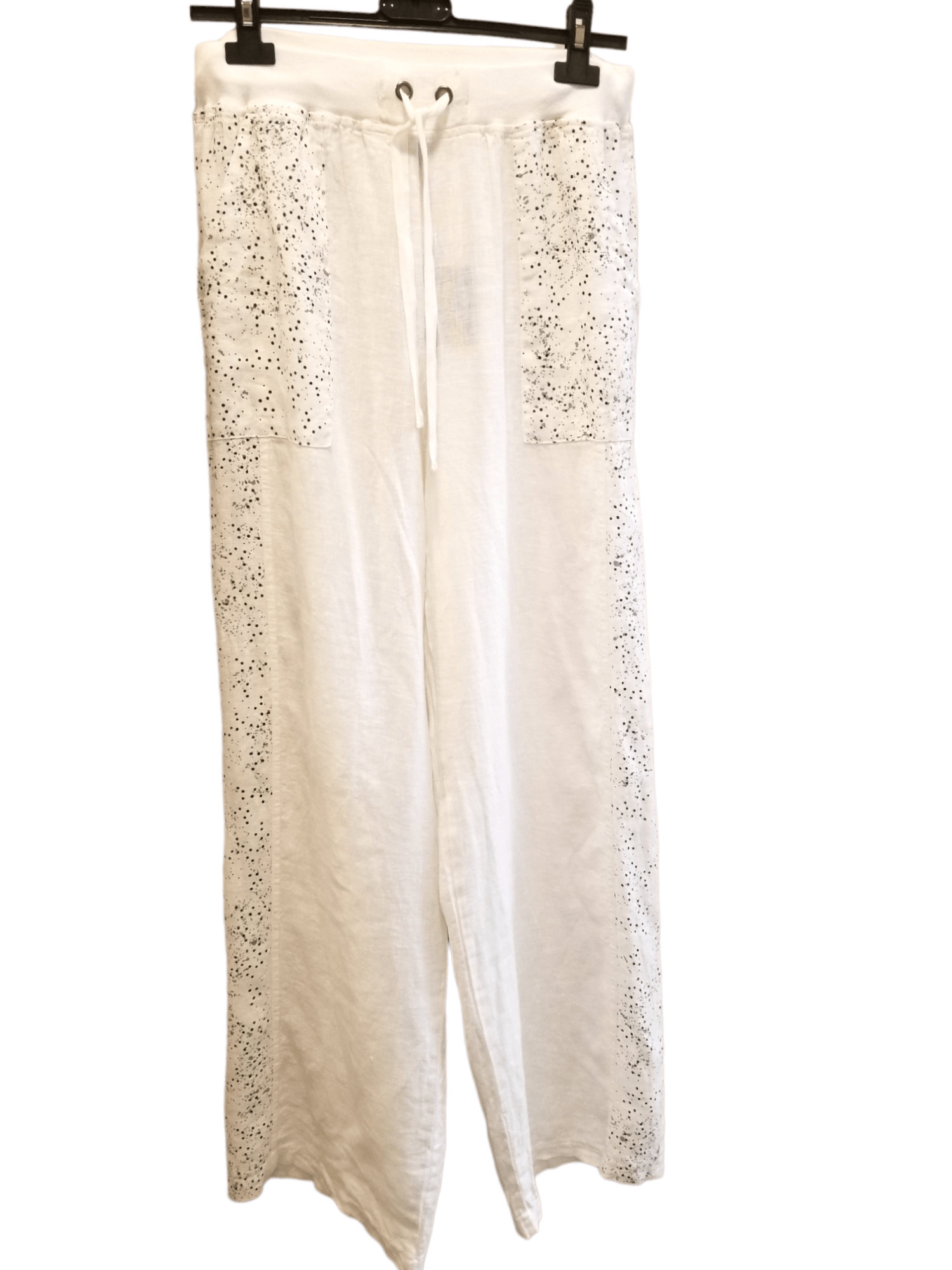 Inizio Women's Pants White bkgd black dots / S Linen Pants from Inizio - Dots