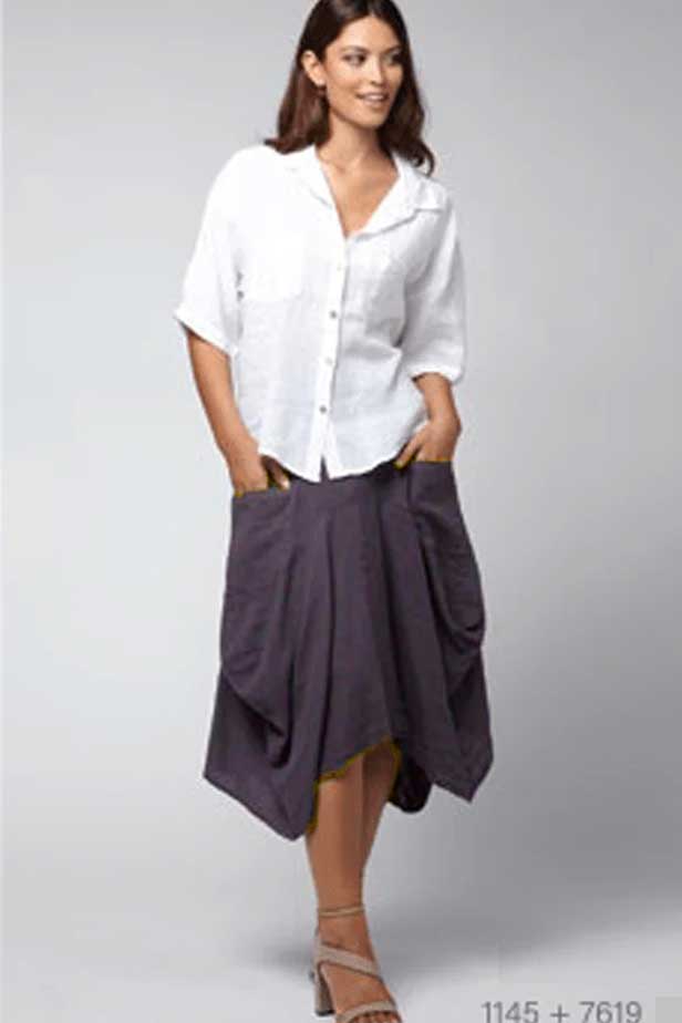 Inizio Women's Skirt Plum / S Linen Magic Skirt from Inizio - solid colors