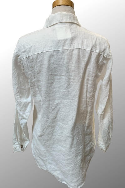 Kleen Women's Long Sleeve Top Linen Button Down Blouse