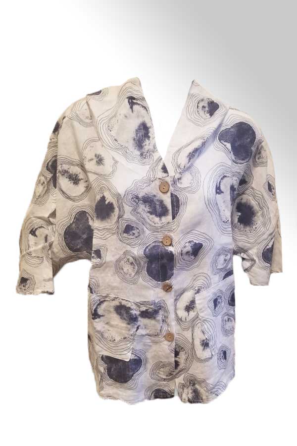 Lands Downunder jacket White pattern / M Italian Linen Jacket - white pattern