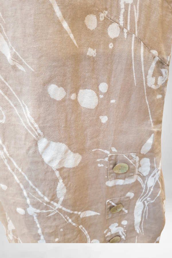 Lands Downunder Women's Dress Dune Abstract / S Italian Linen Dress - Sleeveless