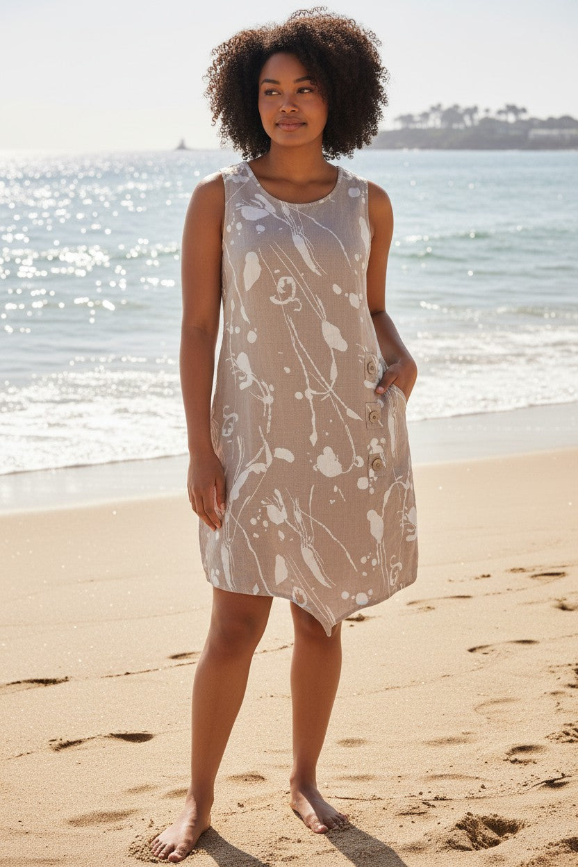 italian linen beach dresses Dress while elastic bands around colour:Neutrals Stepping out, turning heads, color:Red Dress