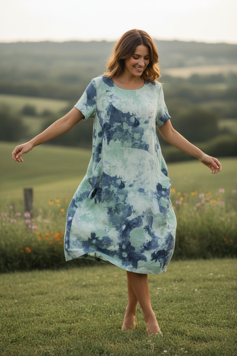 classic italian dress Linen Short Sleeve Fall Wedding-Purple Bridesmaid Dresses Color:Lapis Blue sea breeze italian dresses Bombshell