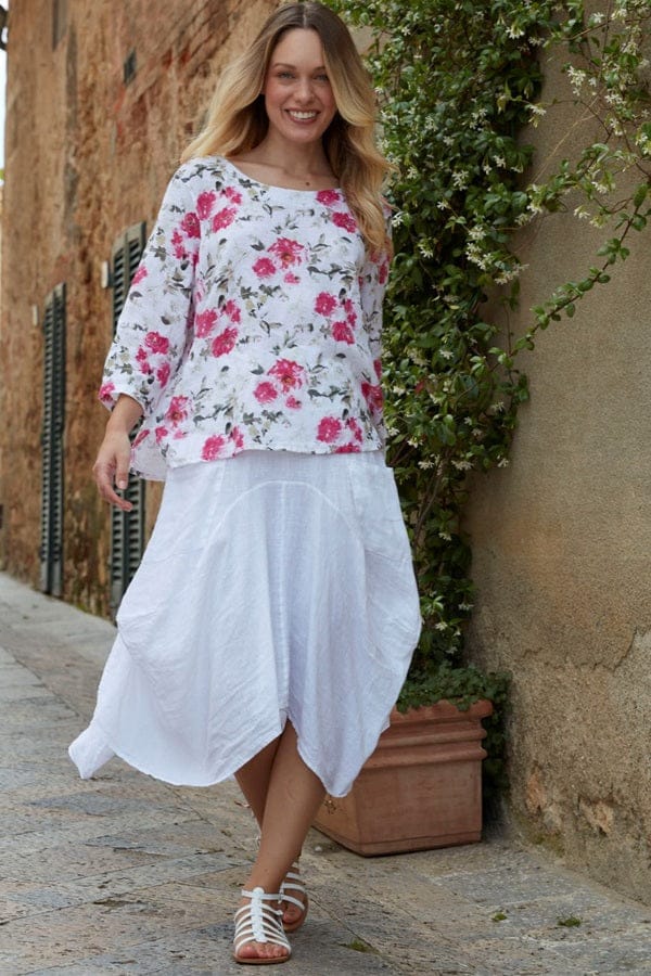 Linen Magic Skirt from Inizio - solid colors