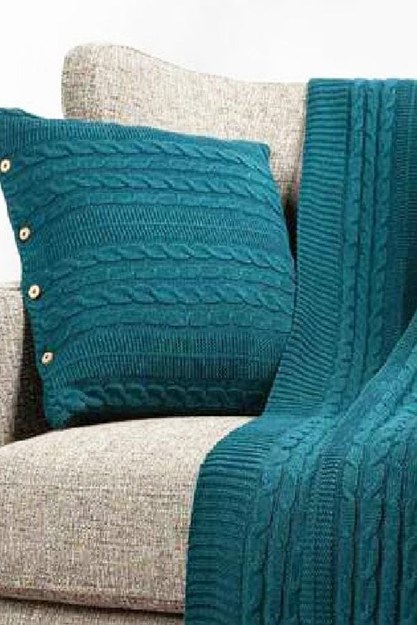 Maggie's Home Teal / one size Organic Cotton blend Pillow Cover