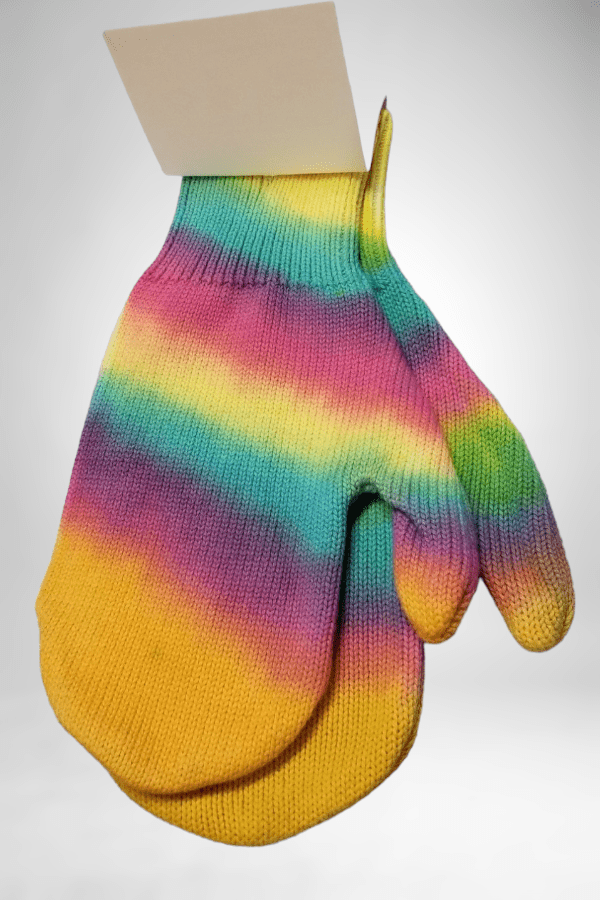 Maggie&#39;s mittens tie-dye / one size Organic Cotton Mittens - recycled scraps unisex