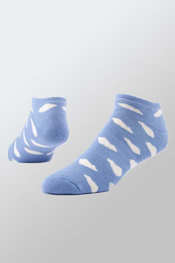 Maggie&#39;s Unisex Socks Blue Clouds / 9-11 (Medium) Organic Cotton Blend Footie Socks - printed