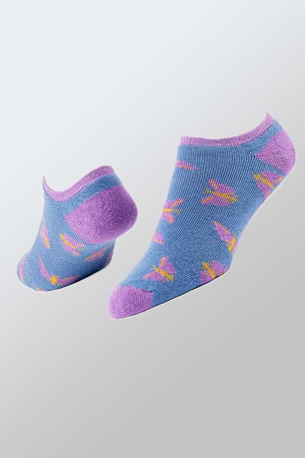 Maggie's Unisex Socks Butterfly / 9-11 (Medium) Organic Cotton Blend Footie Socks - printed
