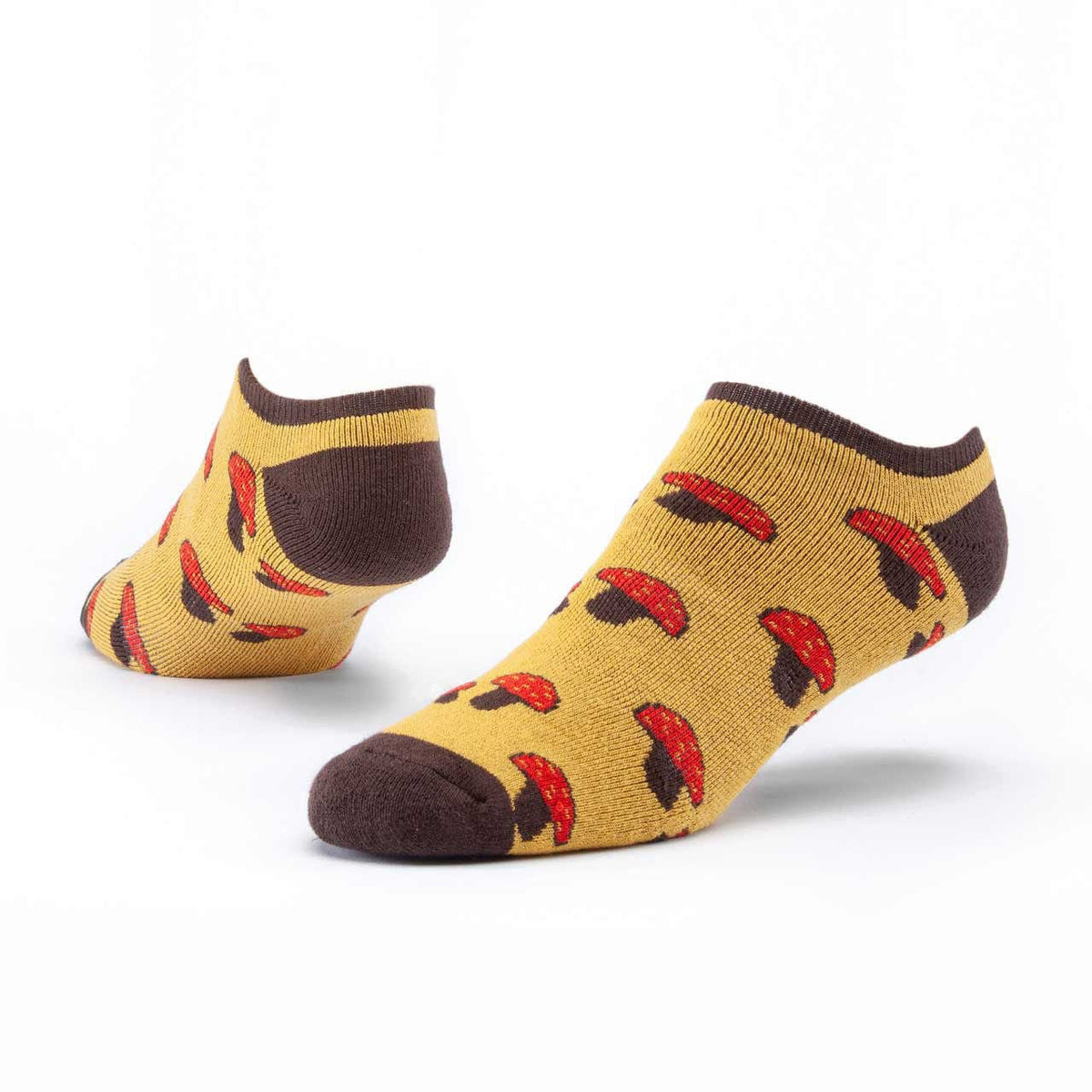 Maggie's Unisex Socks Mushroom / 9-11 Med Footie Socks - printed
