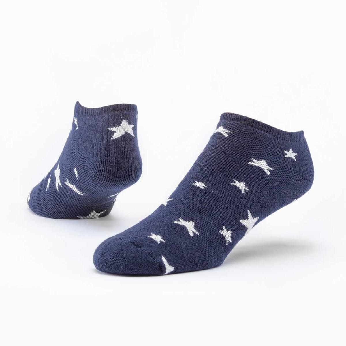 Maggie's Unisex Socks Navy Stars / 9-11 Med Footie Socks - printed