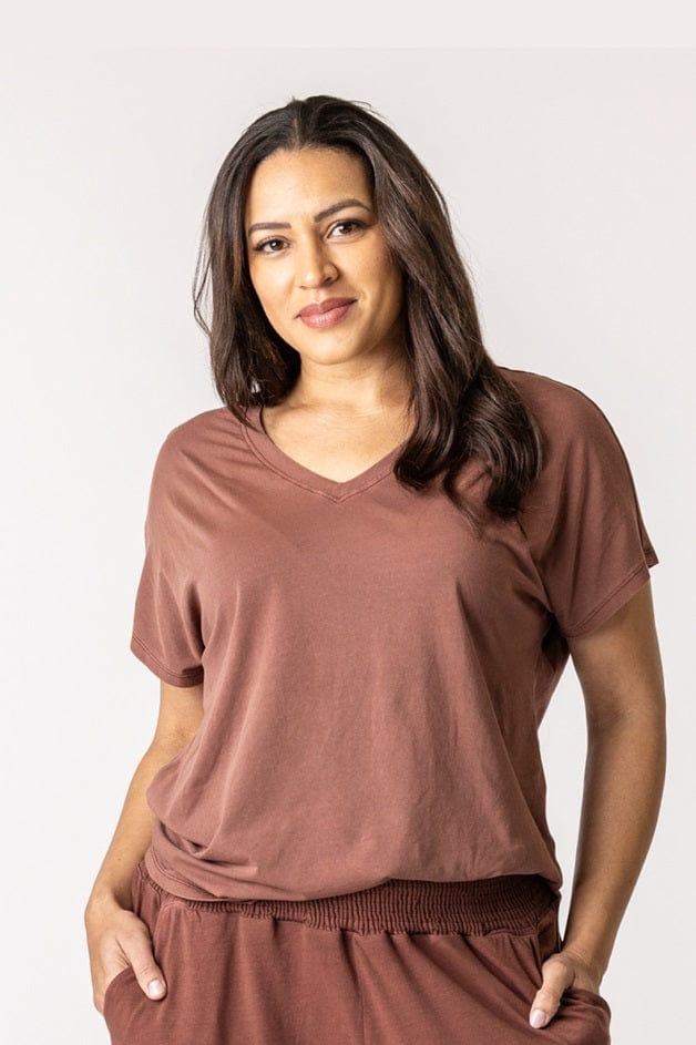 Maggie's Women's Short Sleeve Top Turmeric / L Women's Organic Cotton Slouch V-Neck