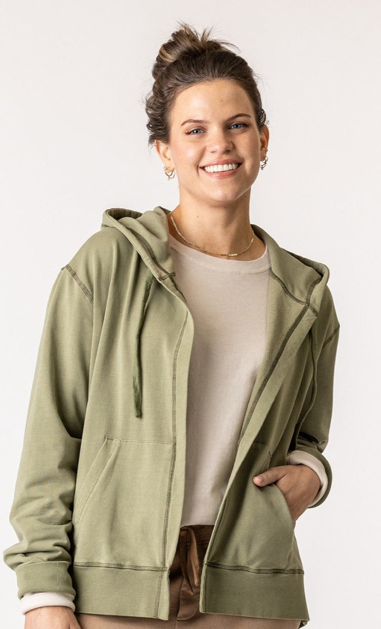 Maggie's women's sweater Organic Cotton Hooded Cardigan