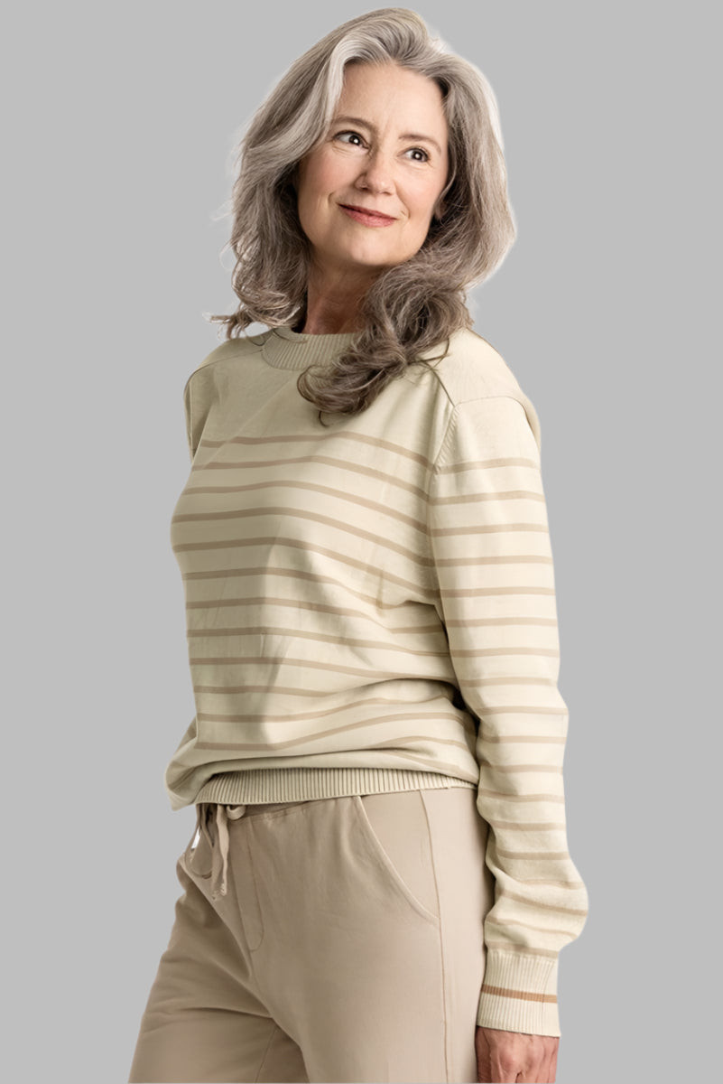 Maggie's Women's Sweater Pearl Stripe / M Classic Crew Sweater